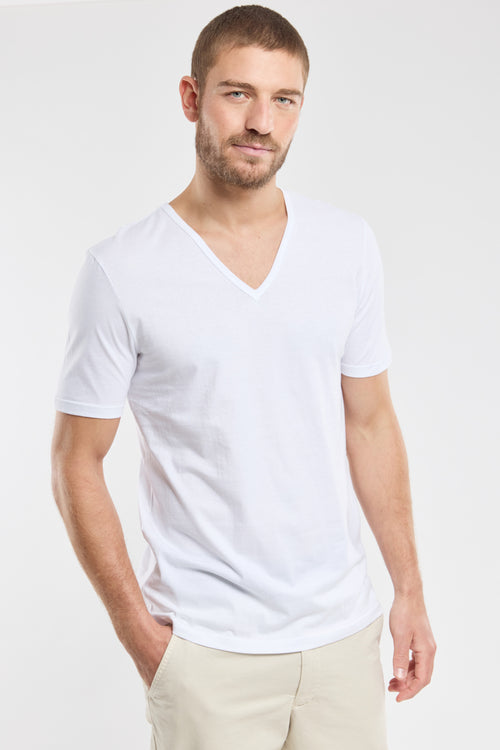 Plain V-neck T-shirt - light organic cotton - Armor-lux - 1