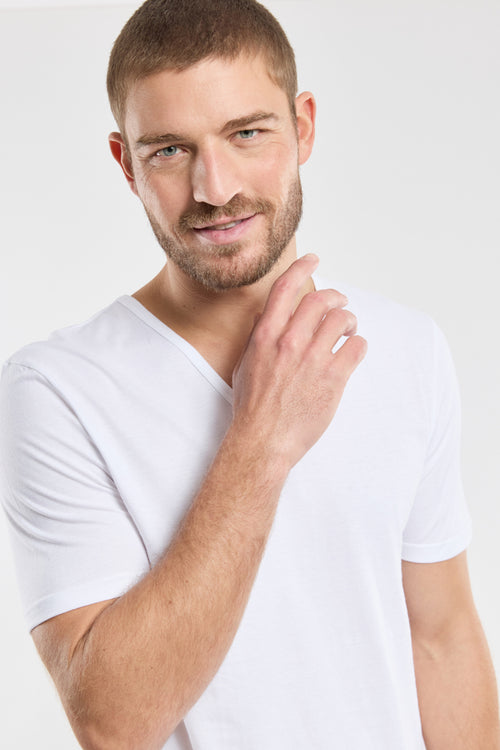 Plain V-neck T-shirt - light organic cotton - Armor-lux - 4