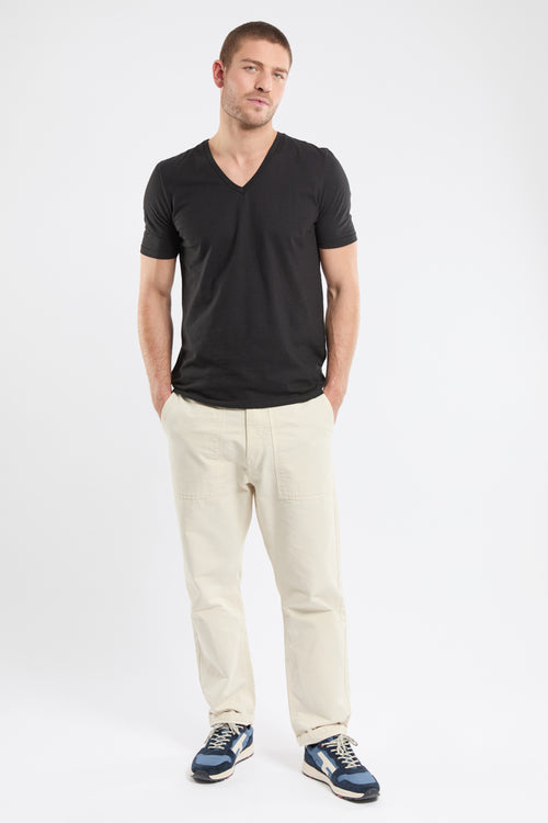 Plain V-neck T-shirt - light organic cotton - Armor-lux - 3