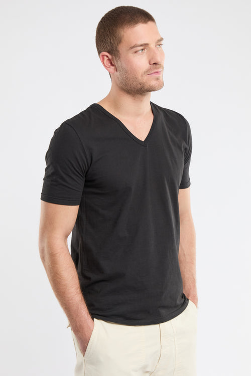 Plain V-neck T-shirt - light organic cotton - Armor-lux - 4
