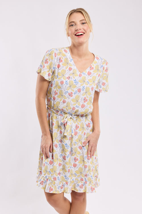 Robe motifs fleuris - cupro - Armor-lux - 1