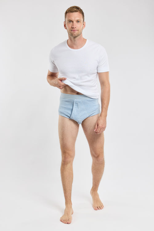 Offener Slip mit hoher Taille – leichte Bio-Baumwolle - Armor-lux - 1