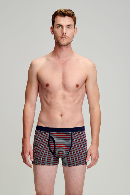Gestreifte Boxershorts mit offenem Schnitt – leichte Bio-Baumwolle - Armor-lux - 1