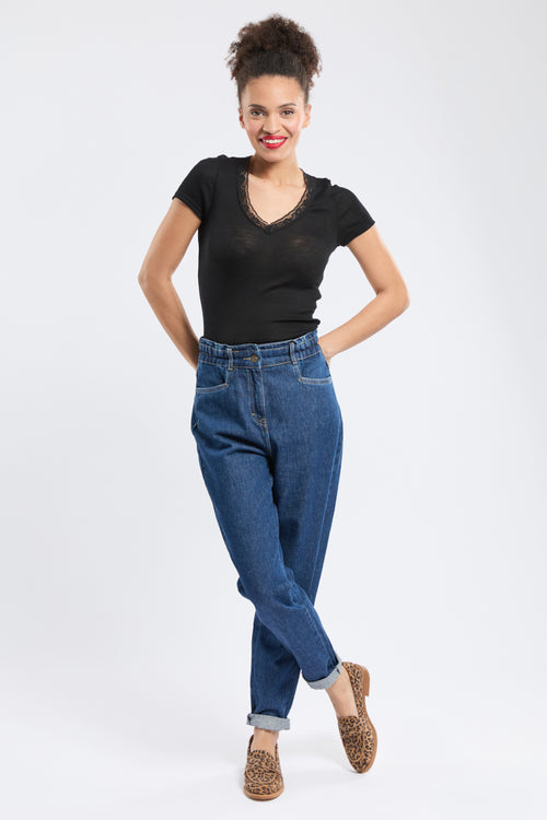 T-shirt col dentelle - laine et soie - Armor-lux - 4