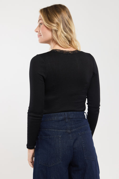 T-shirt manches longues- laine et soie - Armor-lux - 4