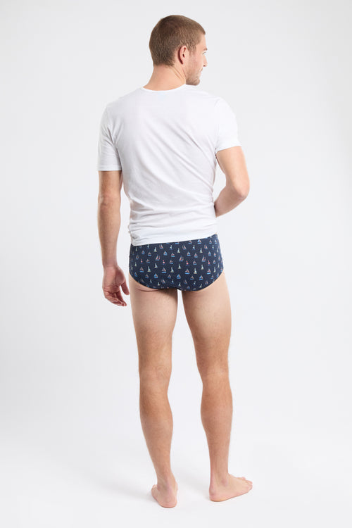 Boat” pattern briefs - lightweight organic cotton - Armor-lux - 4
