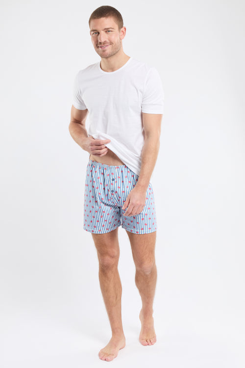 Crab and stripe print boxer shorts - organic cotton - Armor-lux - 3
