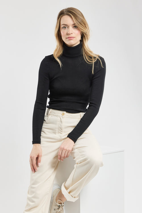 Polo neck T-shirt – wool and silk - Armor-lux - 3