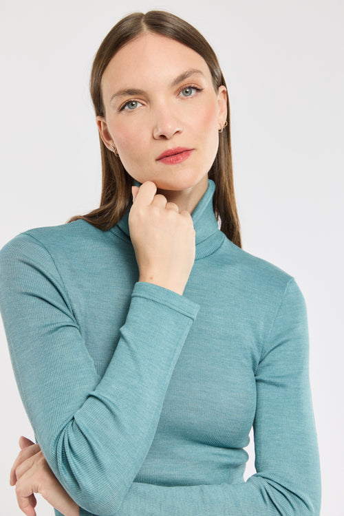 T-shirt manches longues col roulé - laine et soie - Armor-lux - 2