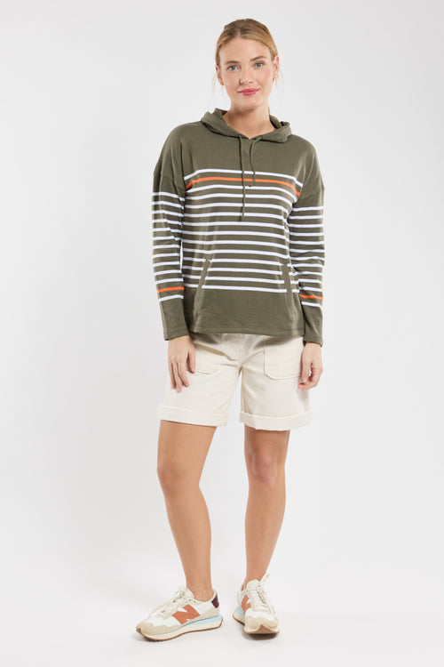 Sweat rayé à capuche - coton rustique - Armor-lux - 5
