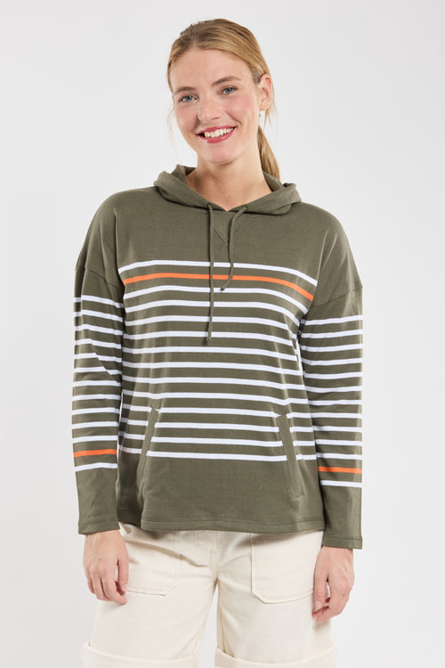 Sweat rayé à capuche - coton rustique - Armor-lux - 6