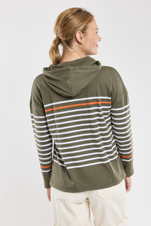 Sweat rayé à capuche - coton rustique - Armor-lux - 4