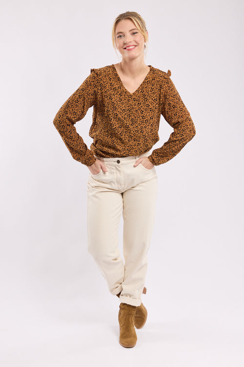 Blouse col V imprimée - Armor-lux - 4