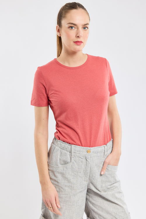 T-shirt uni - coton et lin - Armor-lux - 1