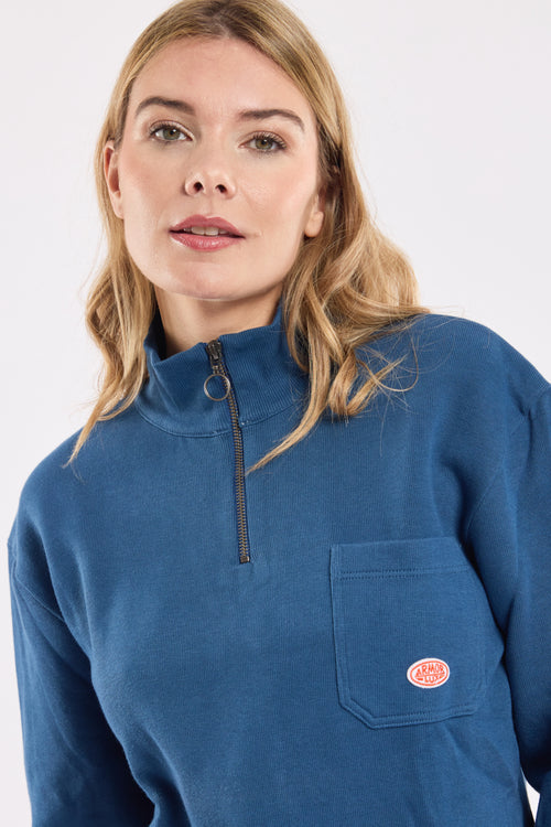 Sweat col camionneur - coton épais issu de l’agriculture biologique - Armor-lux - 1