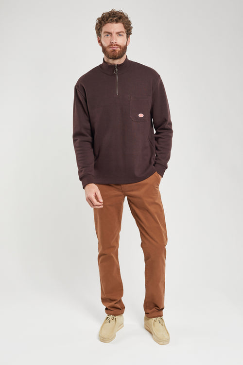 Sweat col camionneur - coton issu de l