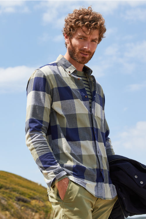 Chemise à carreaux droite Héritage - coton flanelle - Armor-lux - 3