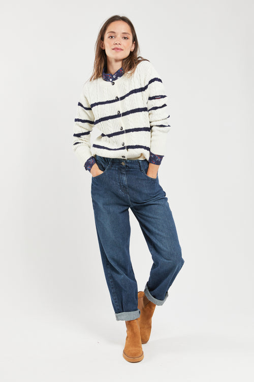 Cardigan irlandais rayé - laine et acrylique - Armor-lux - 3