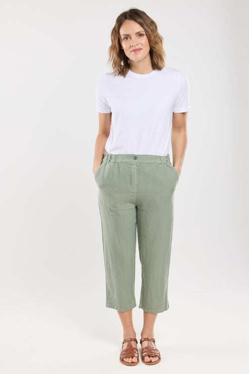 Caprihose mit elastischem Bund – Leinen - Armor-lux - 1