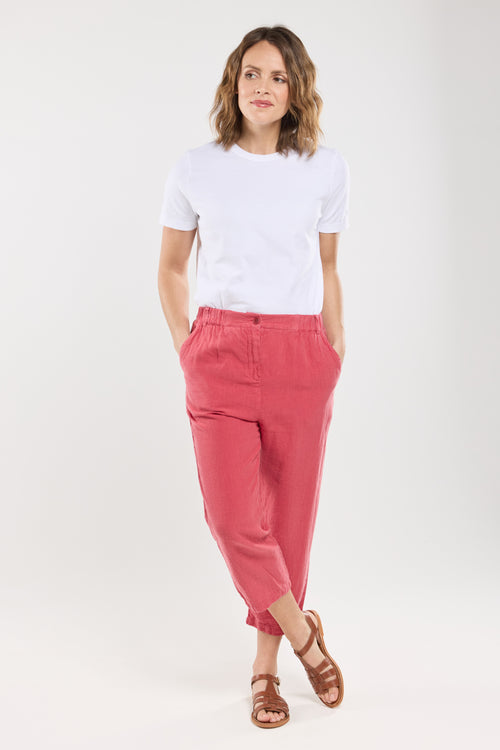 Capri trousers with elasticated waist - linen - Armor-lux - 3
