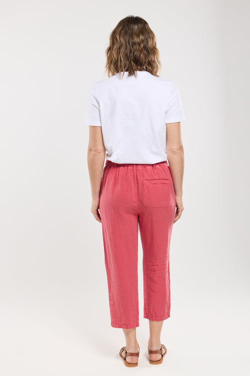 Capri trousers with elasticated waist - linen - Armor-lux - 2