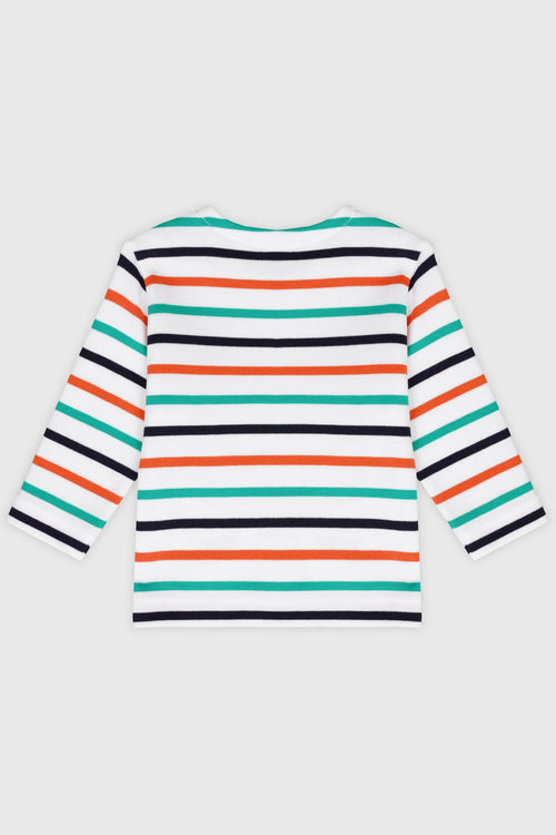 Baby three-colour Breton striped shirt - thick cotton - Armor-lux - 2