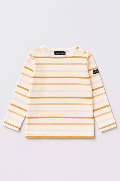 4-colour baby Breton striped shirt - cotton - Armor-lux - 1