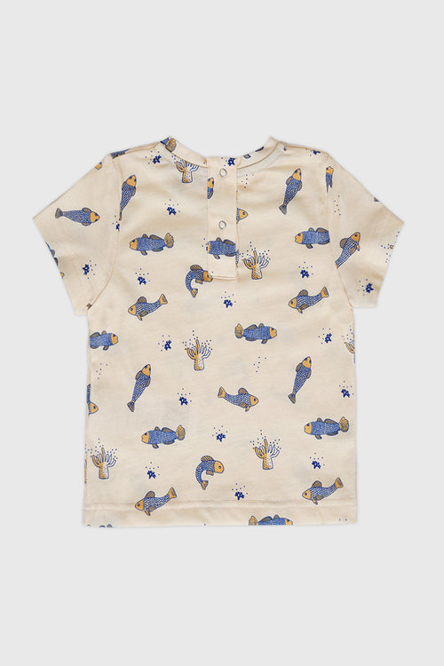 Baby T-shirt with Underwater Lifescreen-print - cotton - Armor-lux - 2