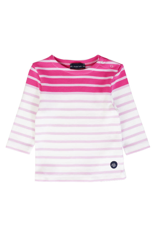 Baby two-colour Breton striped shirt - thick cotton - Armor-lux - 1