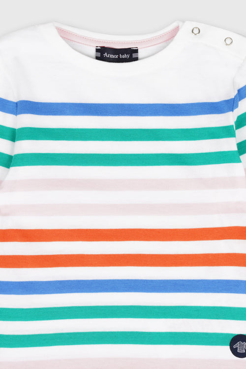 Baby multicoloured Breton striped shirt - cotton - Armor-lux - 2