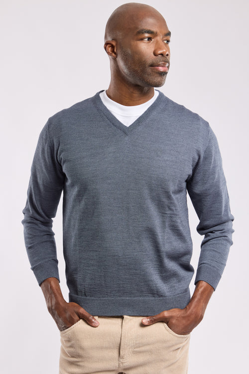 Pullover mit V-Ausschnitt Bérac – Merinowolle und Acryl - Armor-lux - 1