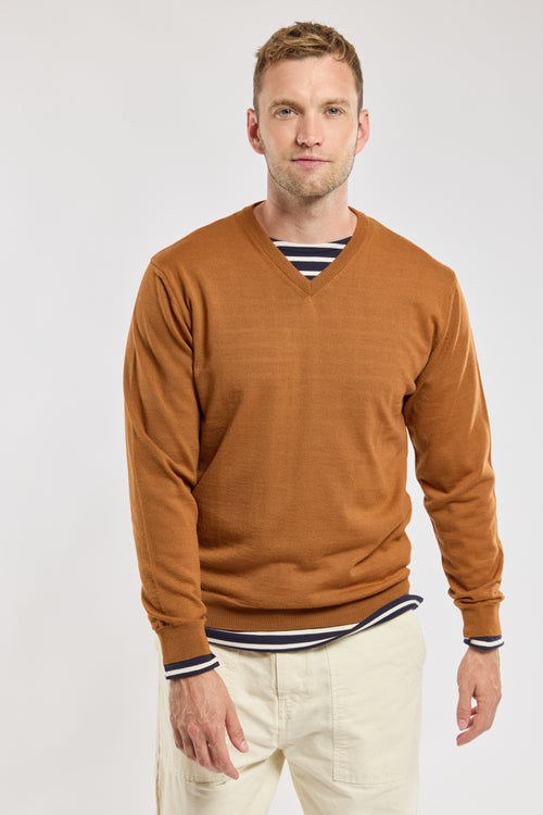 Pullover mit V-Ausschnitt – Merinowolle und Acryl - Armor-lux - 1