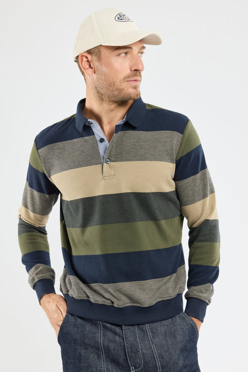 Gestreiftes Poloshirt mit langen Ärmeln - Armor-lux - 1
