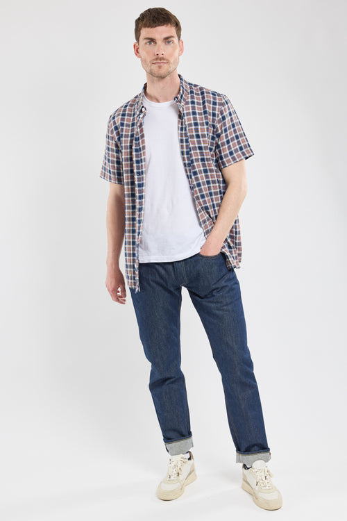 Chemise manches courtes à carreaux - lin - Armor-lux - 4