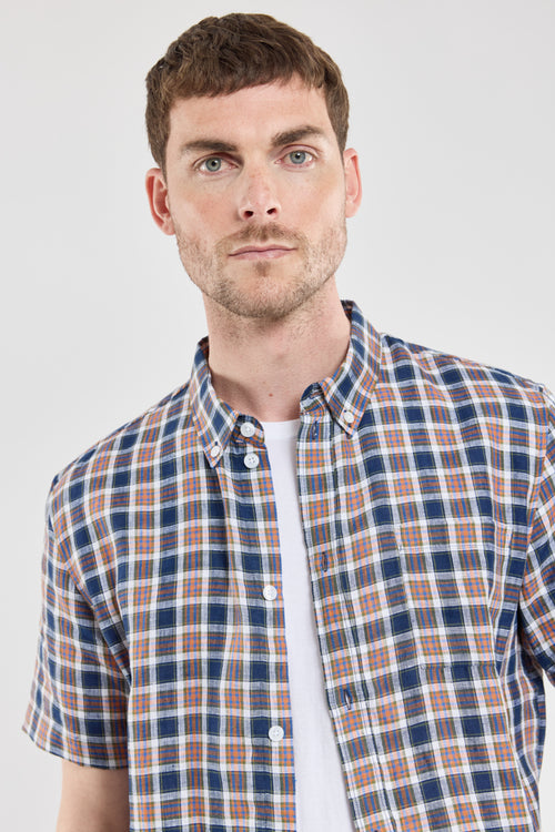 Chemise manches courtes à carreaux - lin - Armor-lux - 2