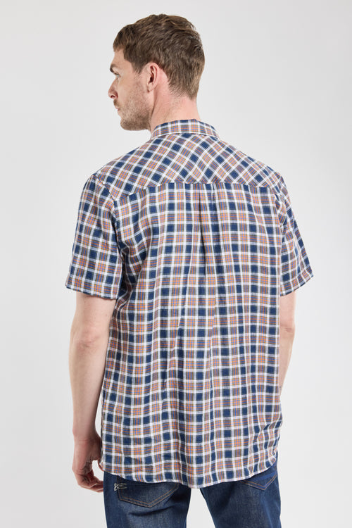 Chemise manches courtes à carreaux - lin - Armor-lux - 3