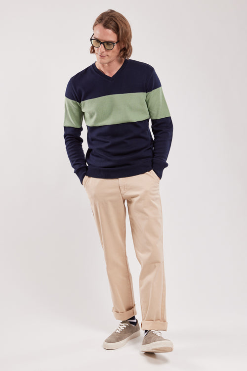 Pull bicolore - coton et acrylique - Armor-lux - 4