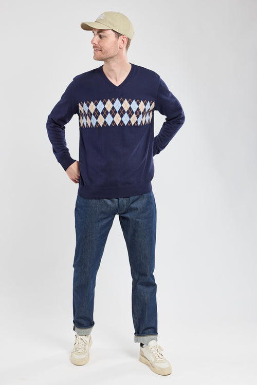 Pull motifs jacquards Bérac - coton - Armor-lux - 3