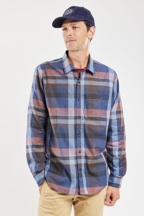 Chemise à carreaux confort - coton et lin - Armor-lux - 1