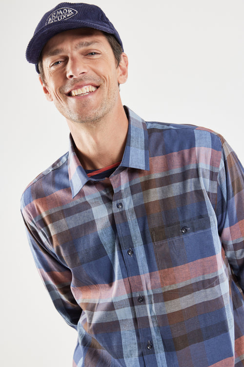 Chemise à carreaux confort - coton et lin - Armor-lux - 3