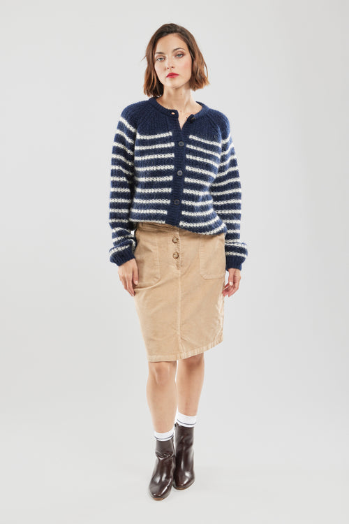 Cardigan rayé Carl - mohair - Armor-lux - 5