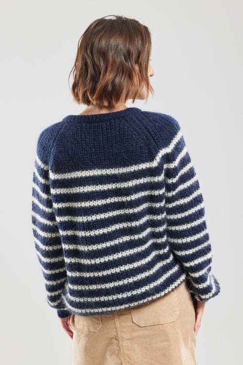 Cardigan rayé Carl - mohair - Armor-lux - 4