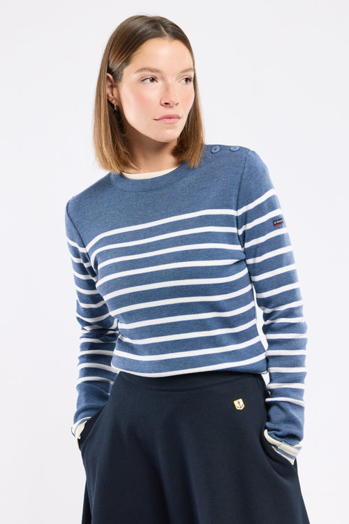 Gestreifter Briac Marinepullover - Merinowolle - Armor-lux - 1