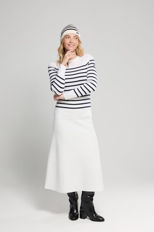 Pull col roulé - Blanc/rayé - FEMME | H&M CH Pull col roulé - Blanc/rayé - FEMME | H&M CH