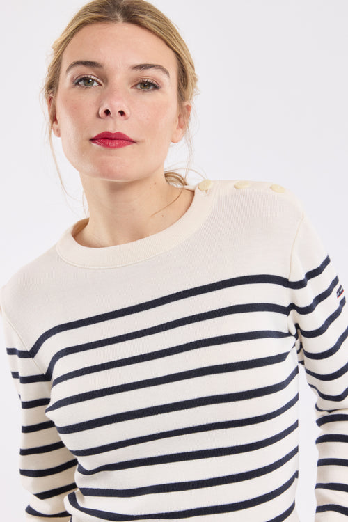 Pull marin rayé Briac - laine mérinos - Armor-lux - 1