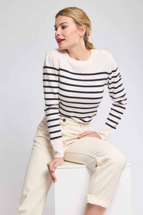 Pull marin rayé Briac - laine mérinos - Armor-lux - 2