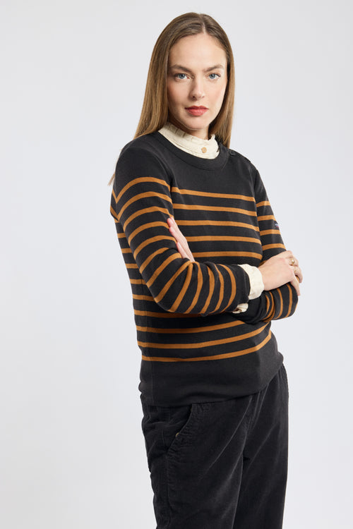 Pull marin rayé Briac - laine mérinos - Armor-lux - 1