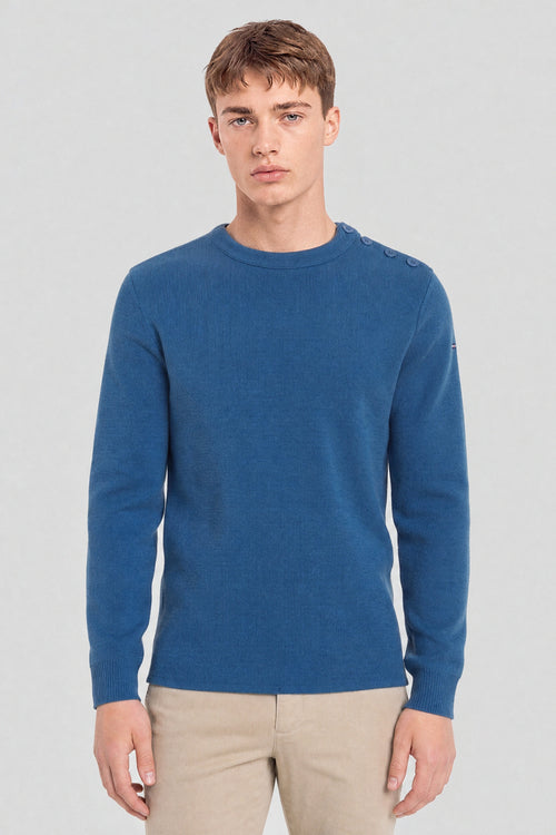 Fouesnant einfarbiger Marinepullover - Wolle - Armor-lux - 1