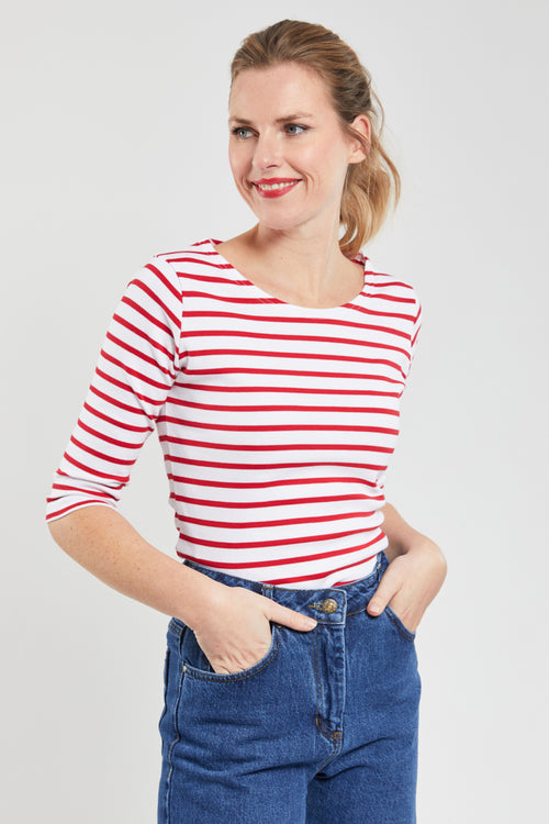 Shirt im Marine-Stil mit 3/4 Ärmeln „Guérande - aus Baumwolle - Armor-lux - 1