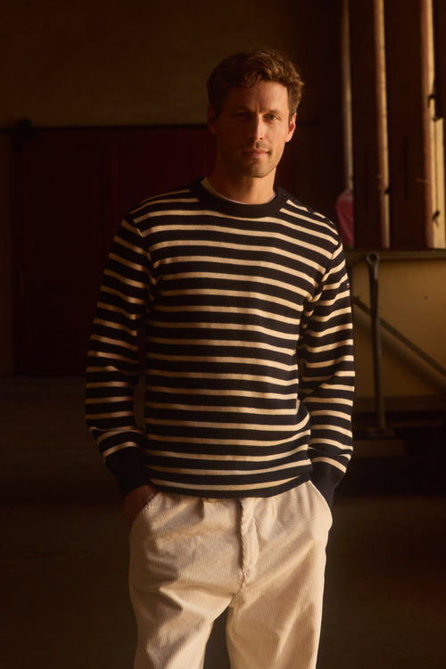 Pull marin rayé Fouesnant - laine - Armor-lux - 1